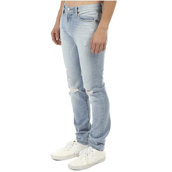 Frame L'Homme Mid Rise Skinny Denim Jeans Tubman Mens Size 31x32 New Stretch - Picture 2 of 14